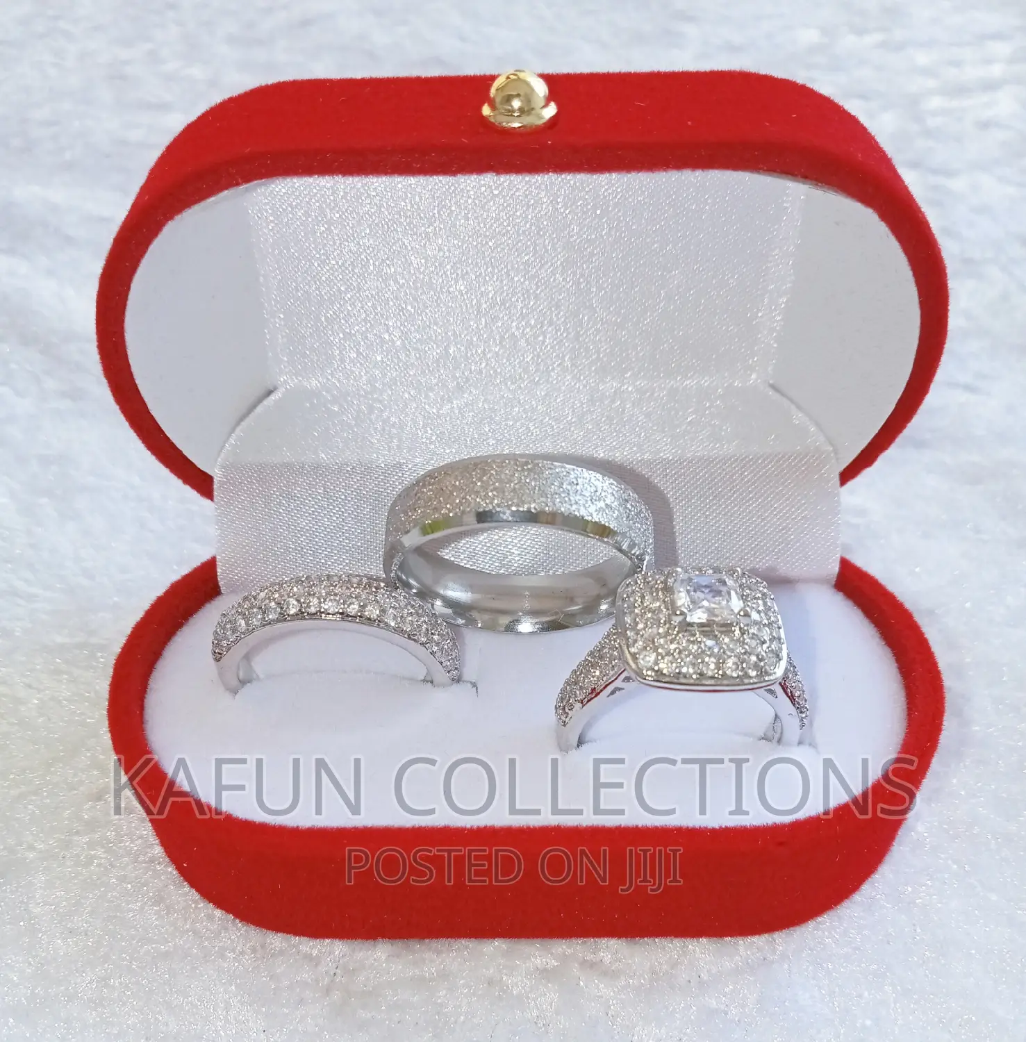 Solid Zirconia and Titanium Steel Wedding Ring Set