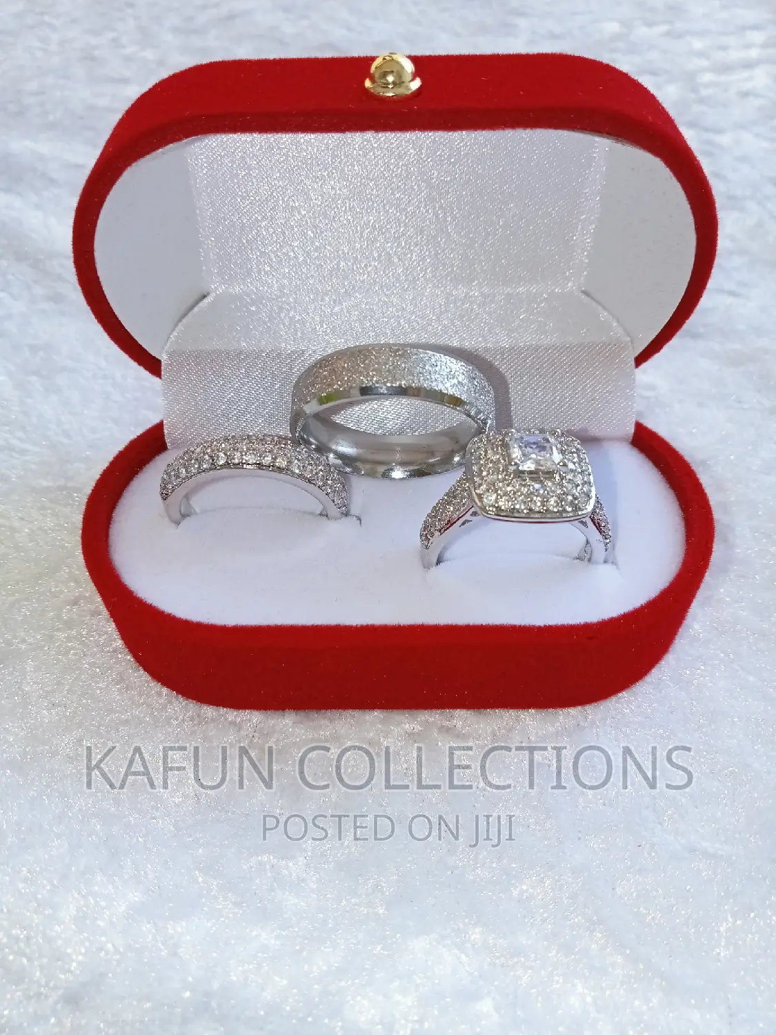 Solid Zirconia and Titanium Steel Wedding Ring Set