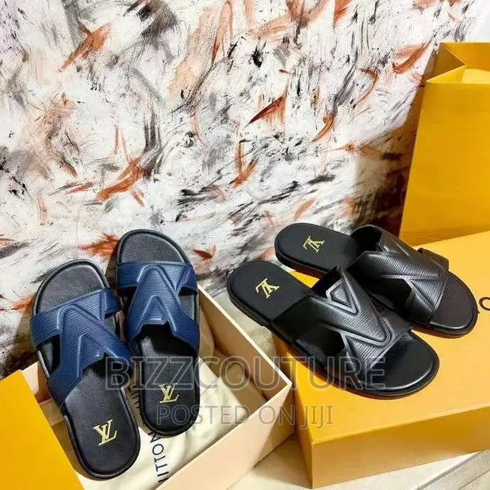 Original Louis Vuitton Leather Slippers Available in Store