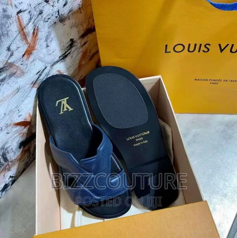 Original Louis Vuitton Leather Slippers Available in Store
