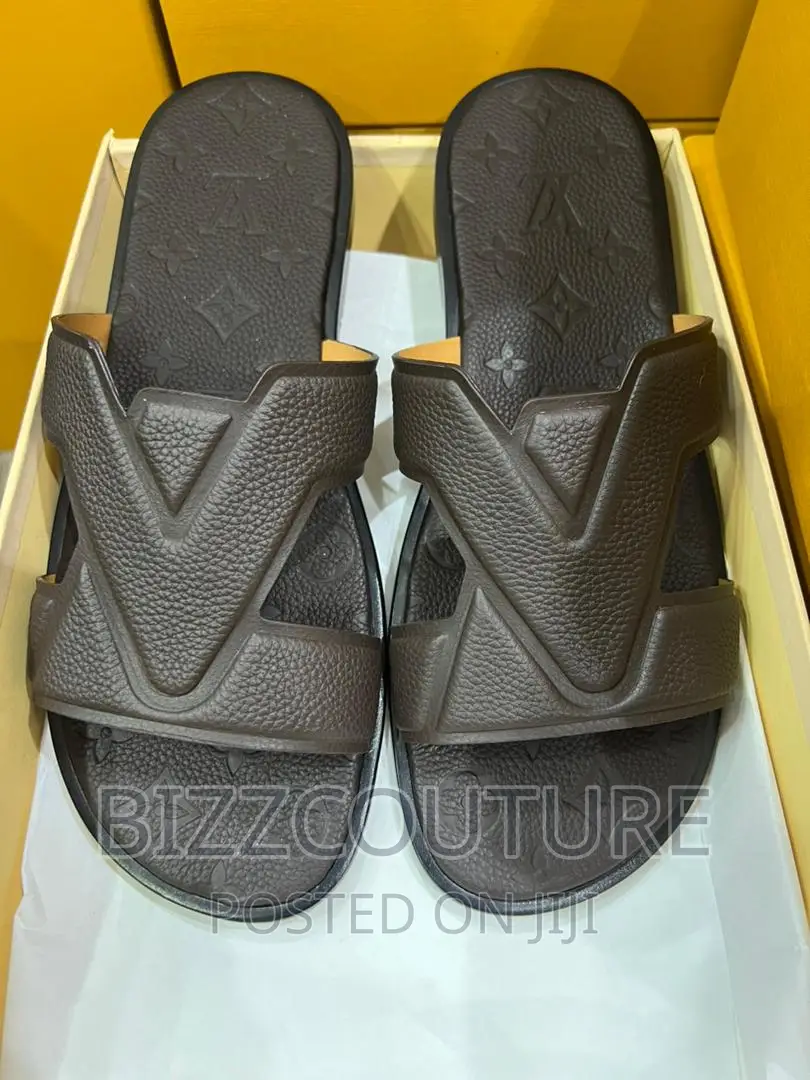Original LOUIS VUITTON Leather Slippers Available in Store