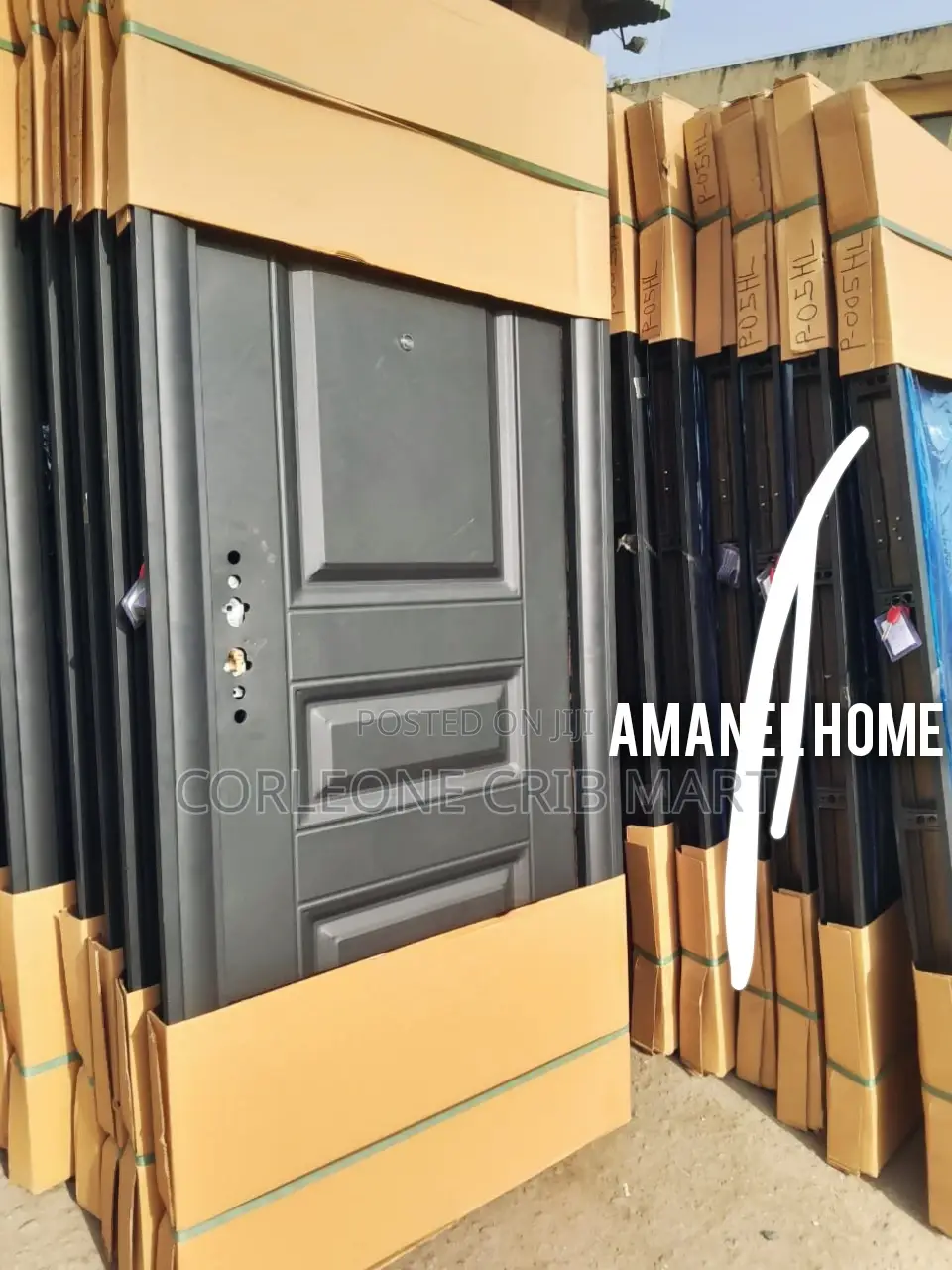 Black 3 Panel Pure Steel Door