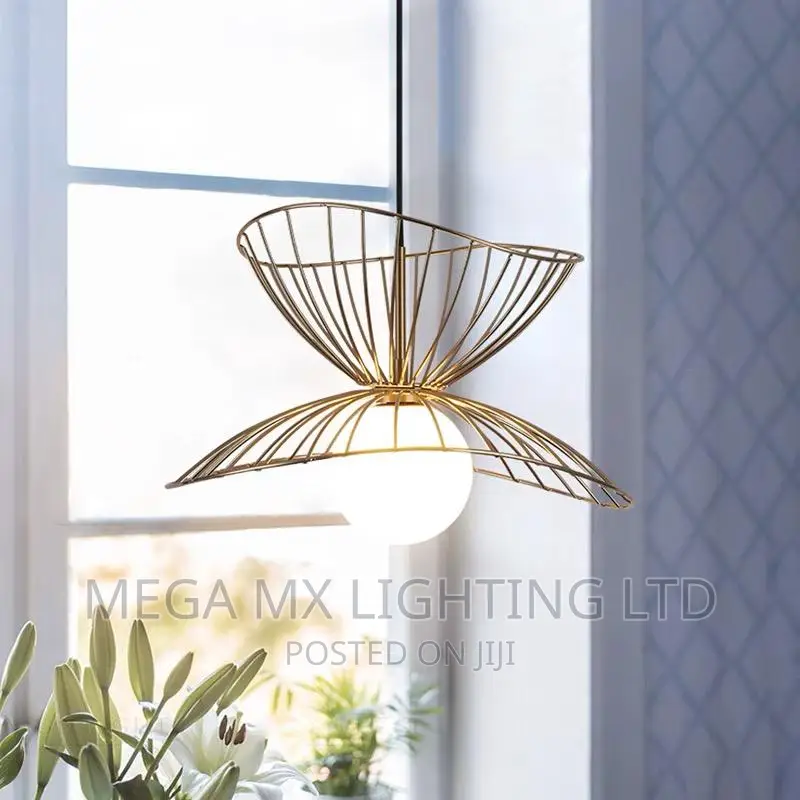 Modern LED Pendant Light Minimal Straw Hat Chandelier 40cm