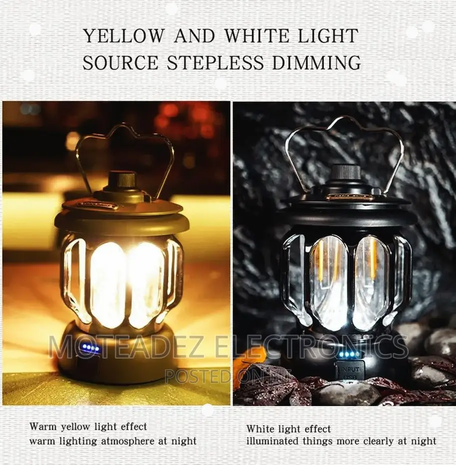Retro Rechargeable Camping Lantern With Usb