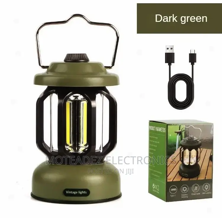 Retro Rechargeable Camping Lantern With Usb