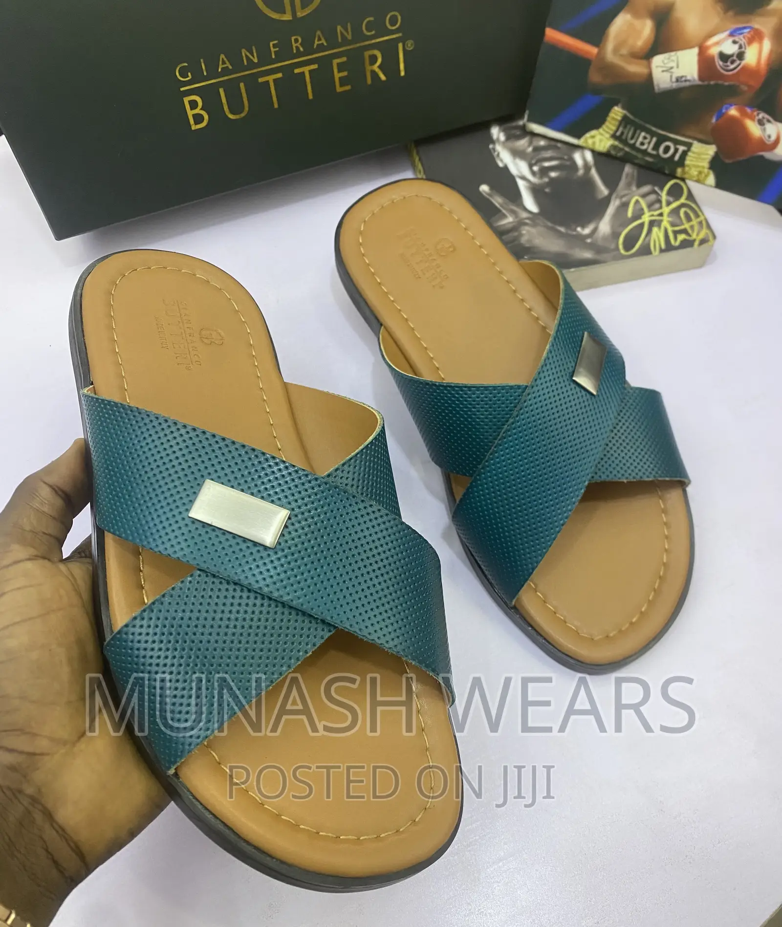 Italian Gianfranco Butteri Casual Leather Slipers
