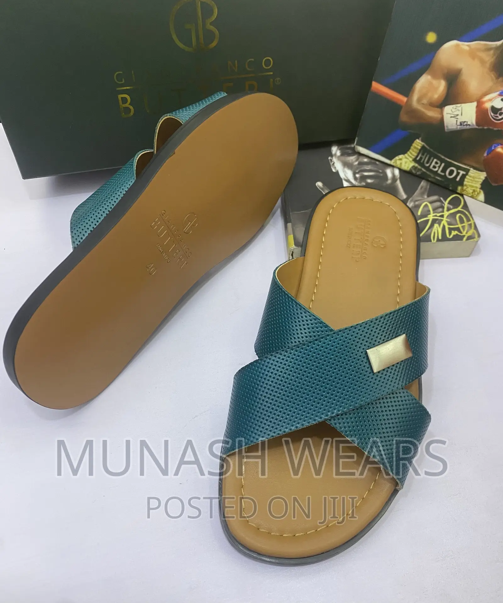 Italian Gianfranco Butteri Casual Leather Slipers