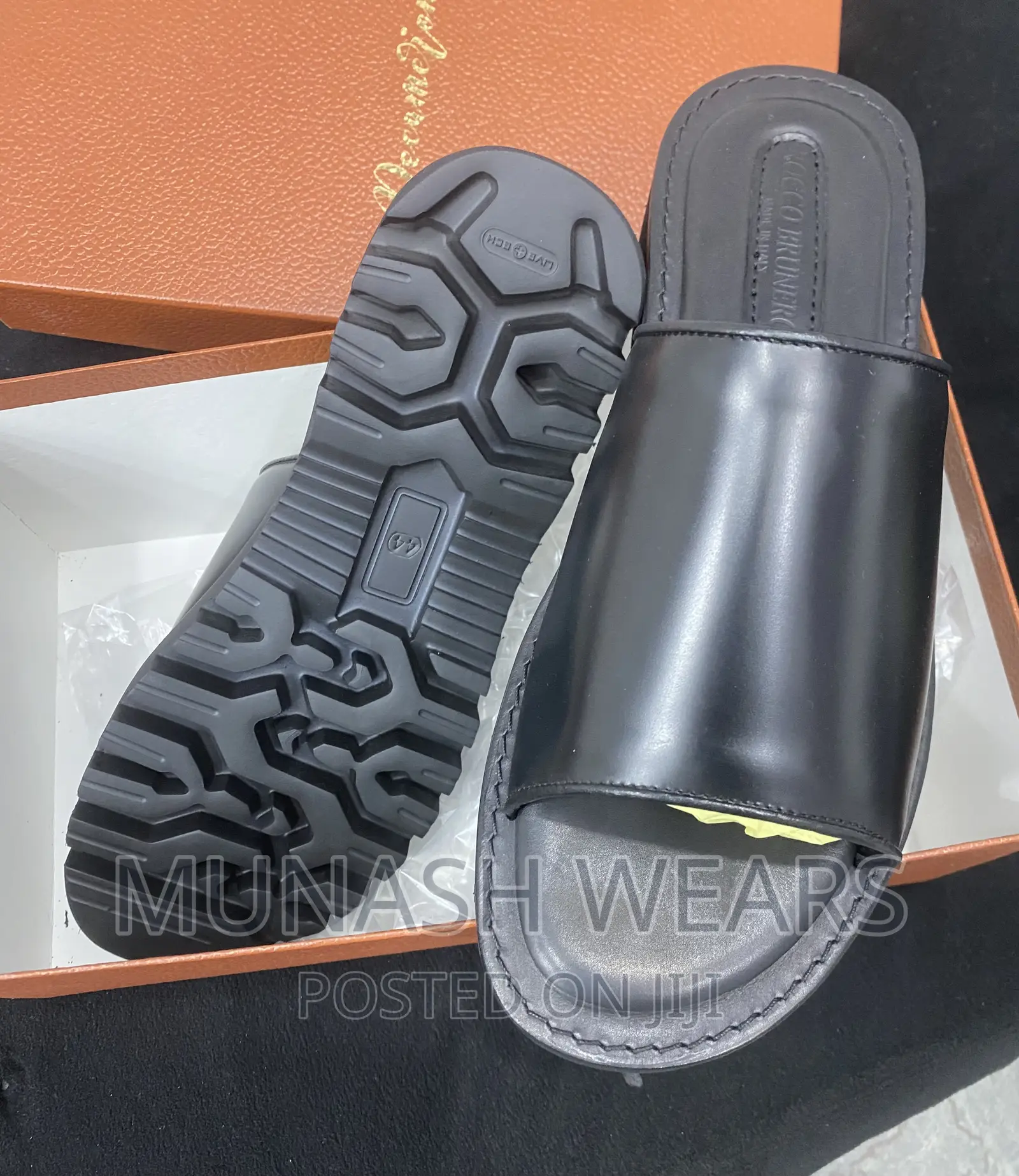 Original Italian Rocco Brunelo Leather Slipers