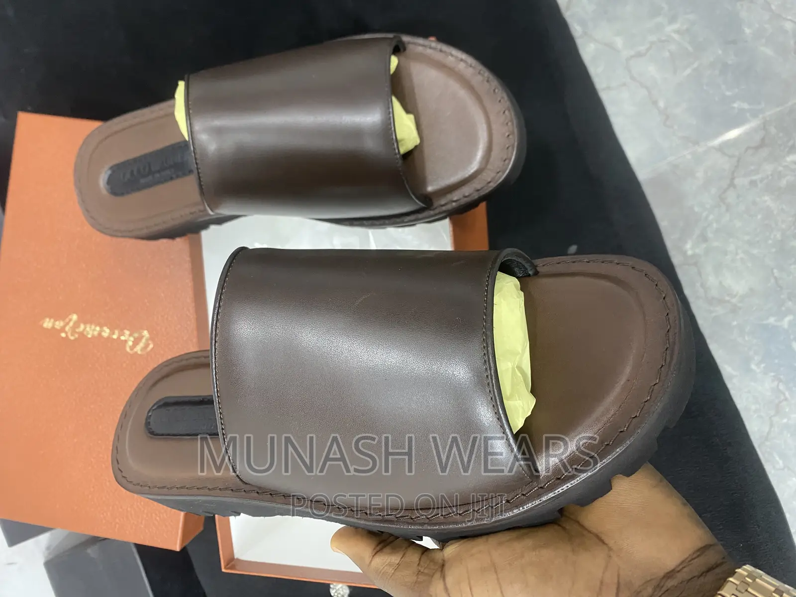 Original Italian Rocco Brunelo Leather Slipers