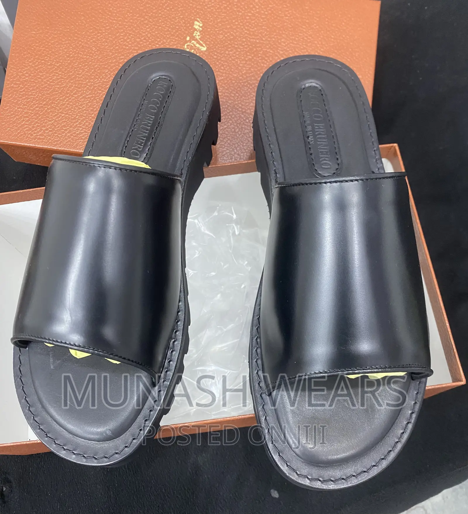 Original Italian Rocco Brunelo Leather Slipers