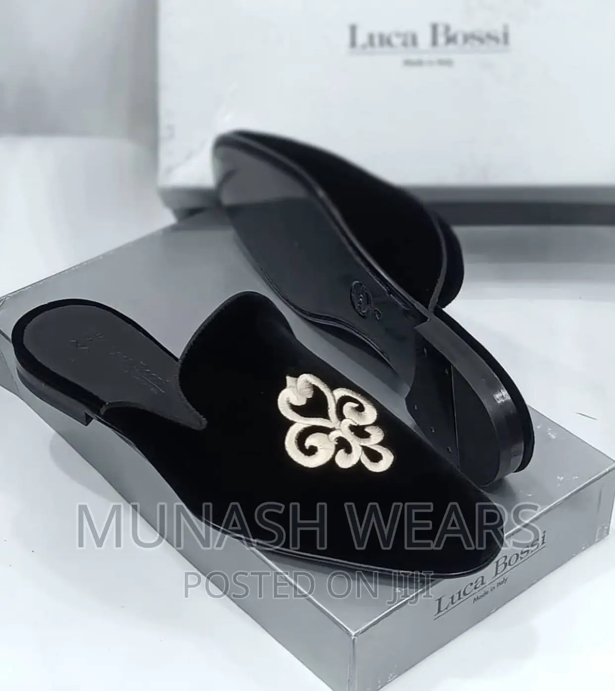 Luxury Italian Velvet Luca Bossi Half Shoe