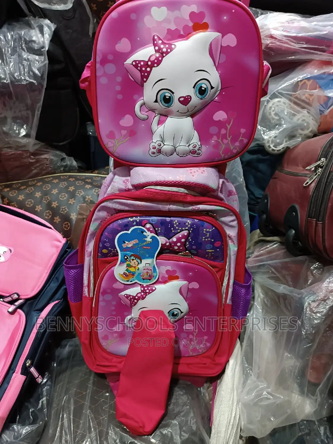 Set of 3 in 1 Hello Girls 16 Inches Trolley School Bag