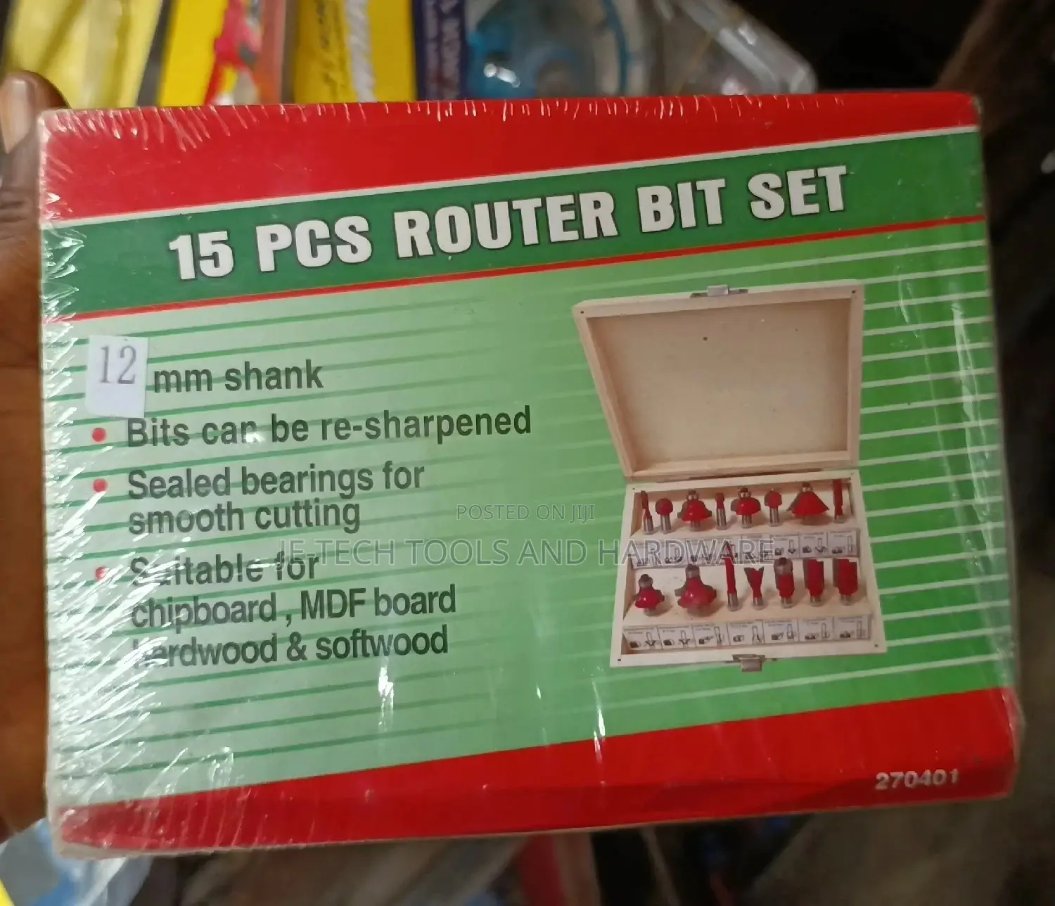 Router Bits Set,15pcs Router Bit 12mm