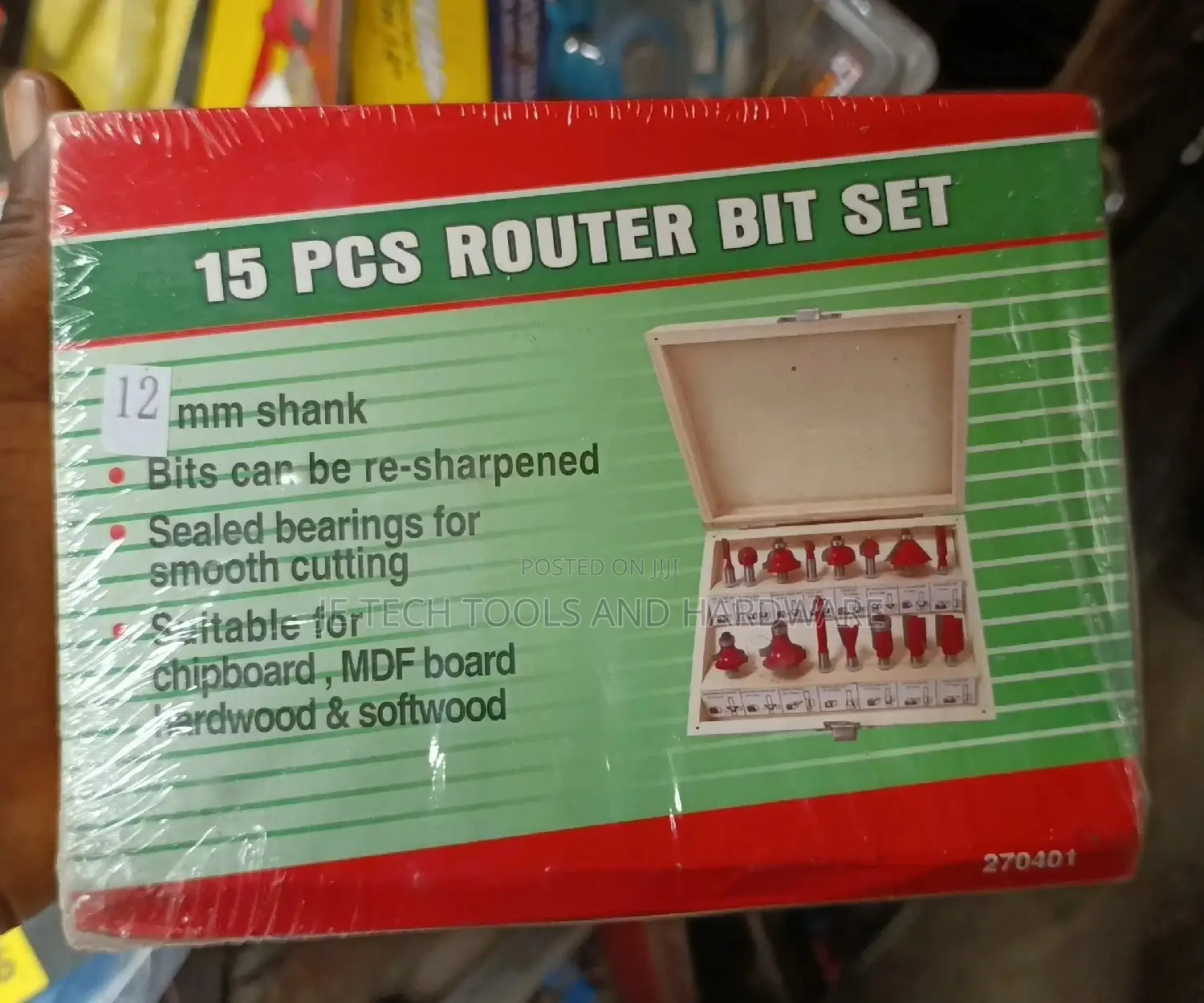 Router Bits Set,15pcs Router Bit 12mm