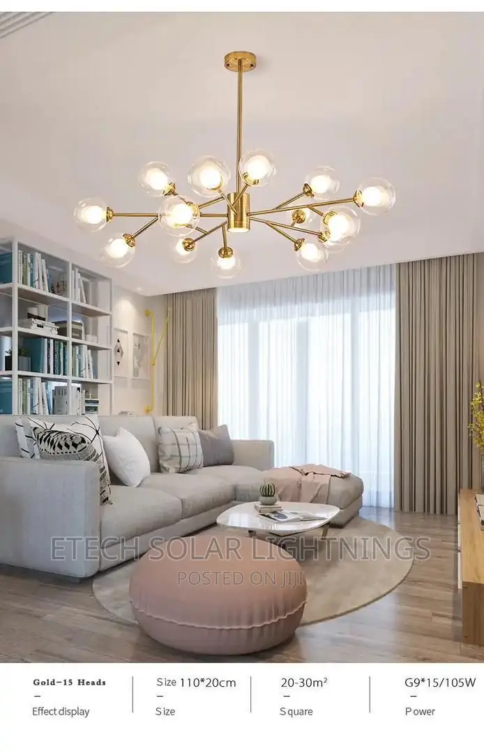 New Luxury Nordic Sitting Room Chandelier Light