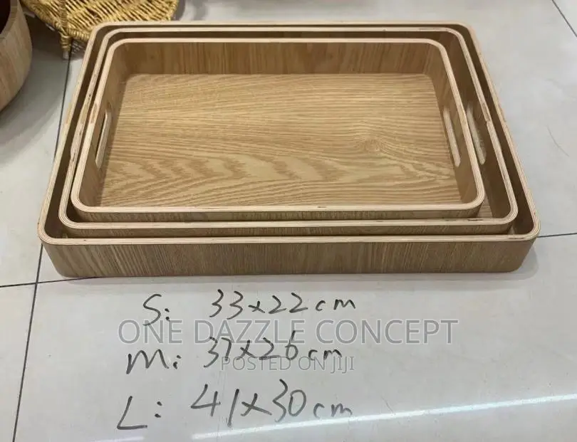 Square Rustic Wooden Breakfast Tray