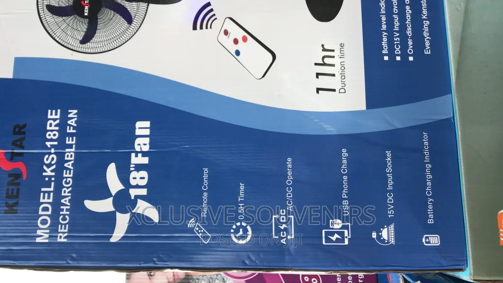 18” Kenstar Rechargeable Fan (Ks-18re)