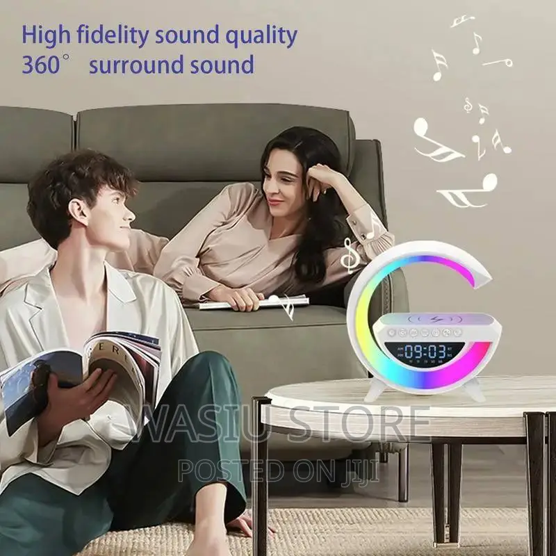 Led Wireless Charger Atmosphere Lamp With Bluetooth Speaker