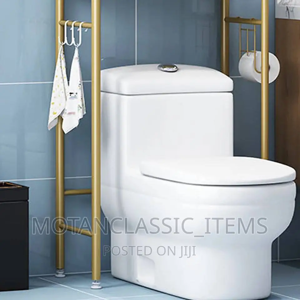 Bathroom Toilet Rack Gold Three-Tier Shelf