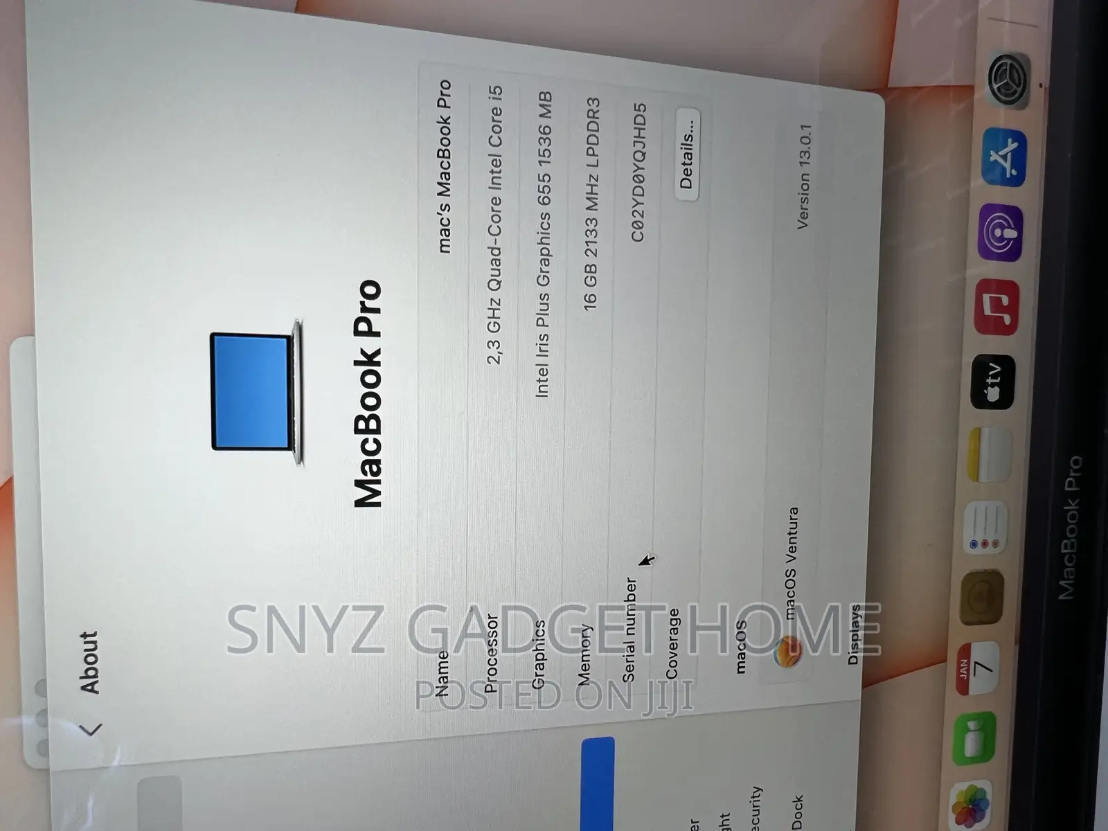 Laptop Apple MacBook Pro 2018 16GB Intel Core I5 SSD 500GB