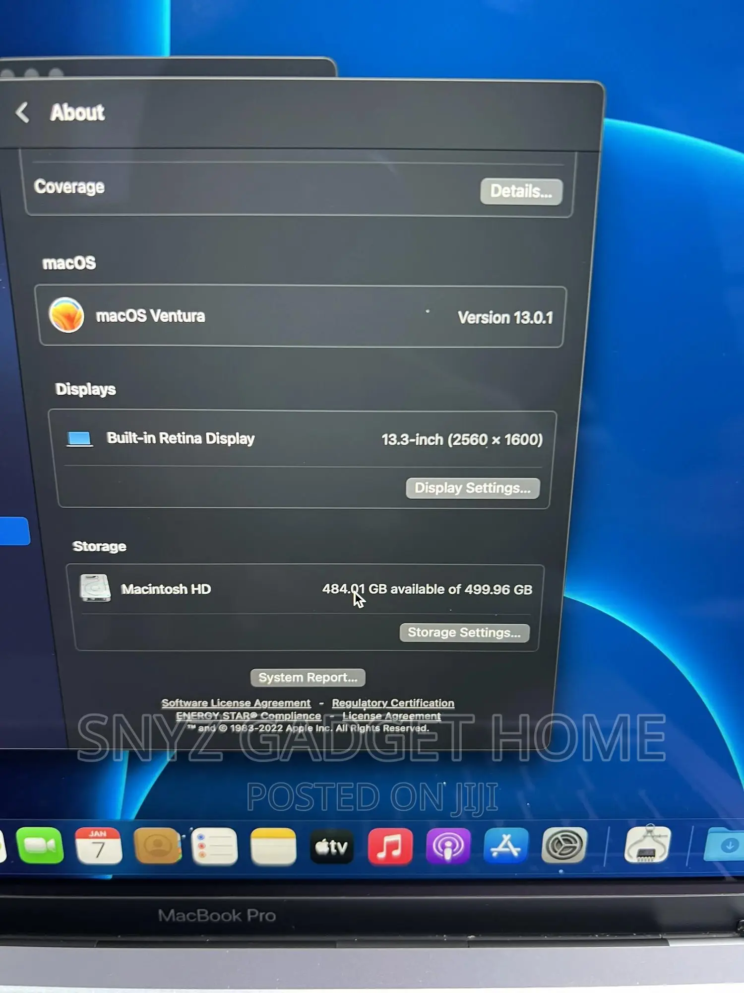Laptop Apple MacBook Pro 2020 16GB Intel Core I5 SSD 500GB