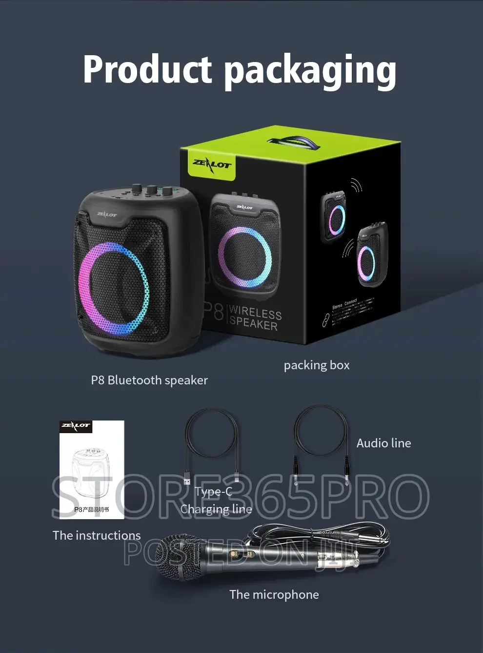 Zealot P8 Bluetooth Speaker With Mic