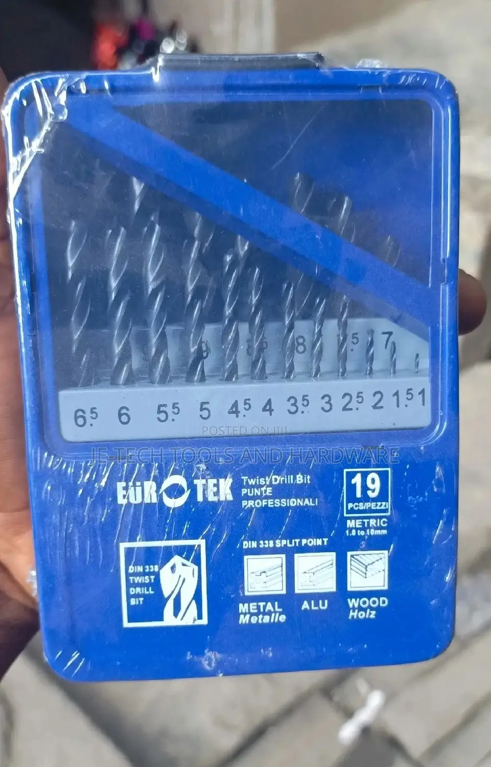 19pcs HSS Professional Drill Bit Set for Metal, Alu and Wood
