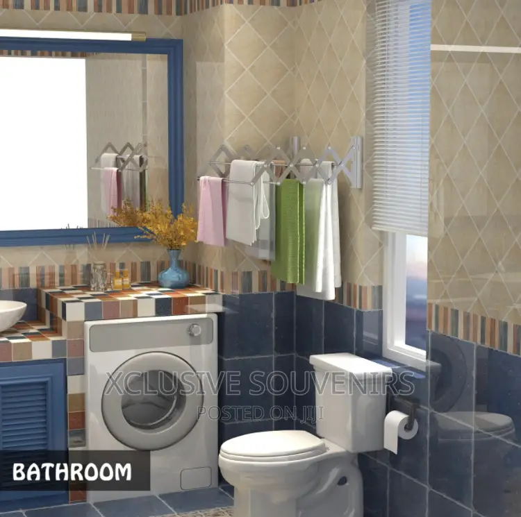 Wall Mount Rustproof Retractable Cloth Drying Rack