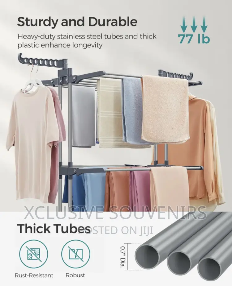 4-tier Stainless Steel Foldable Laundry Drying Rack