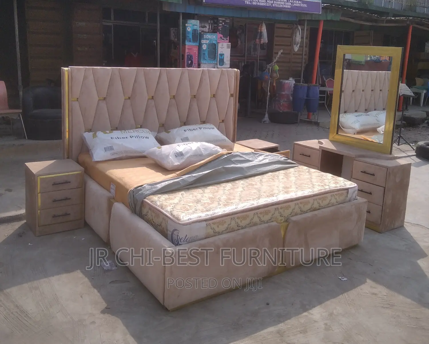Precisely Manufactured in HDF Padded 6 by 6 Upholstery Wooden Bedframe