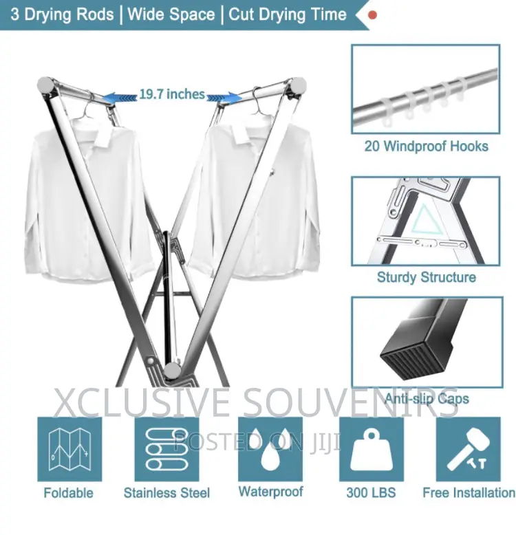 95 Inches Heavy Duty Stainless Steel Laundry Drying Rack