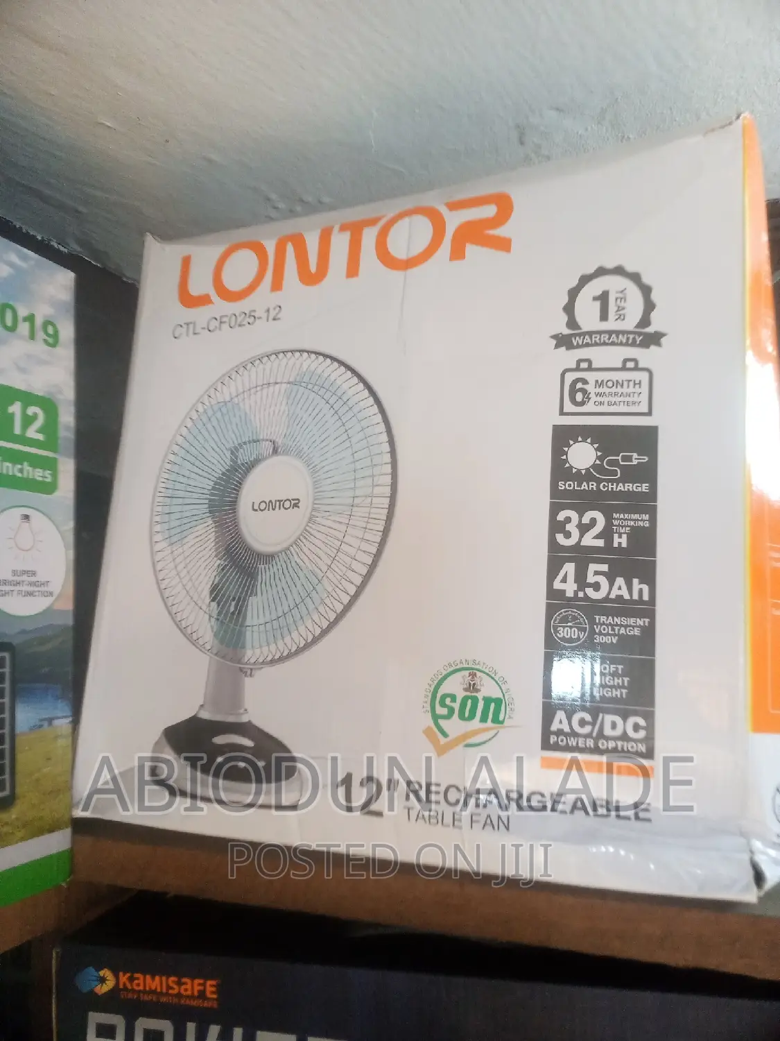 12 Inches Lontor Rechargeable Fan
