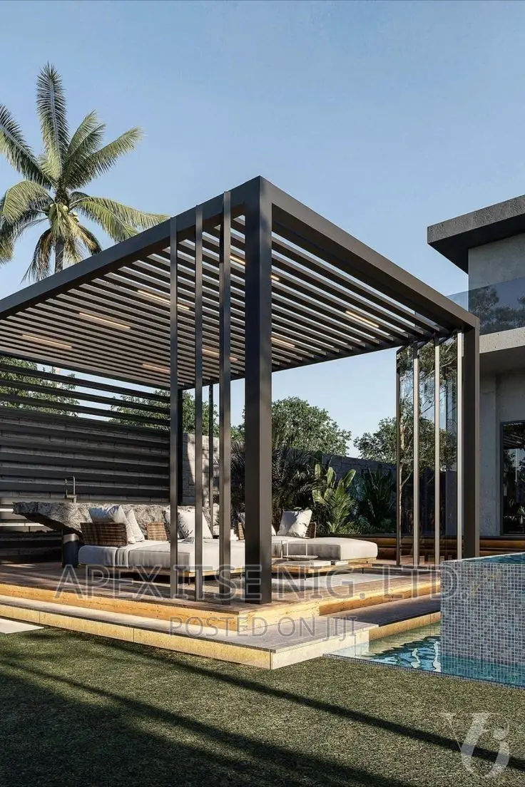 Pool Area Metal Pergola