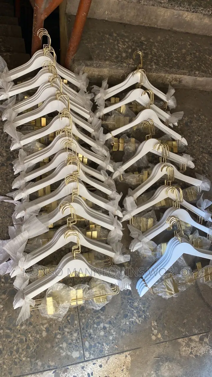 2 in One White Hangers With Clips