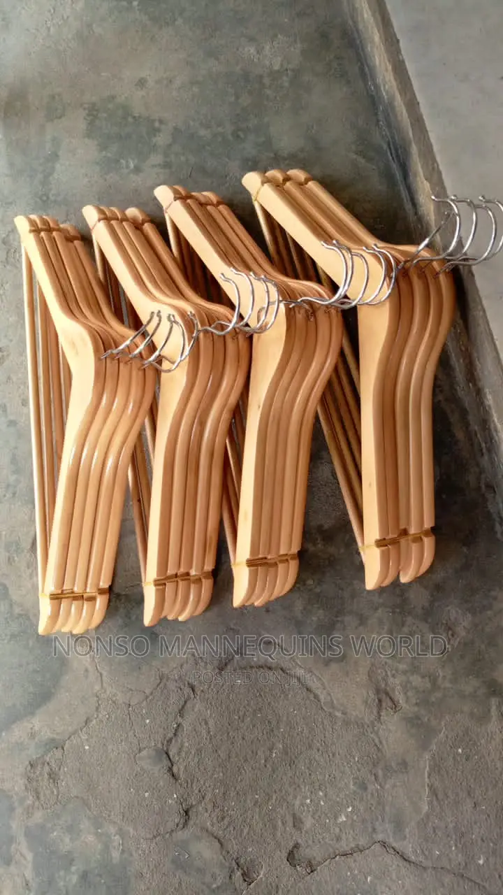 Neat Sets of Wooden Cloth Hangers