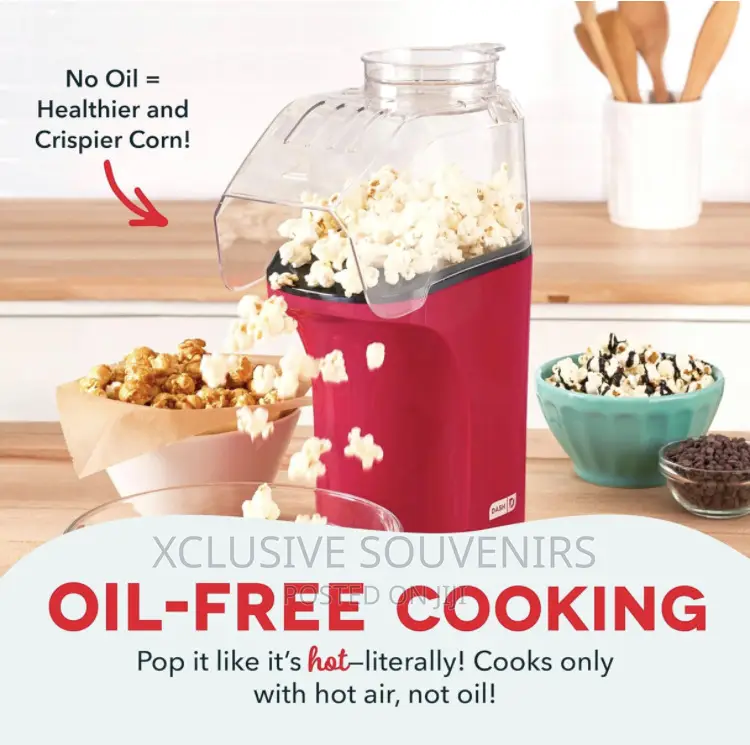 Hot Air Popcorn Popper Maker With Measuring Cup to Portion