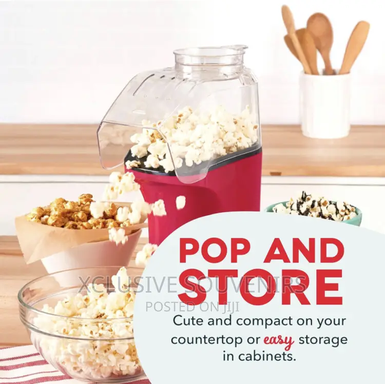 Hot Air Popcorn Popper Maker With Measuring Cup to Portion