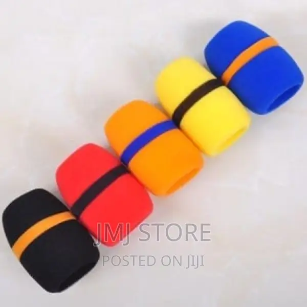 Colourful Microphone Sponge With Ring - 5pcs