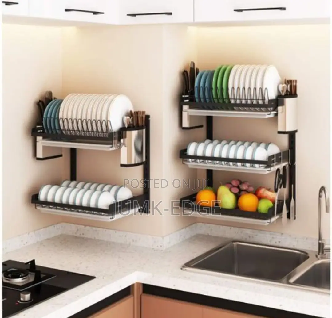 Wall Mounted 3 Tiers Ceramic Plate Rack