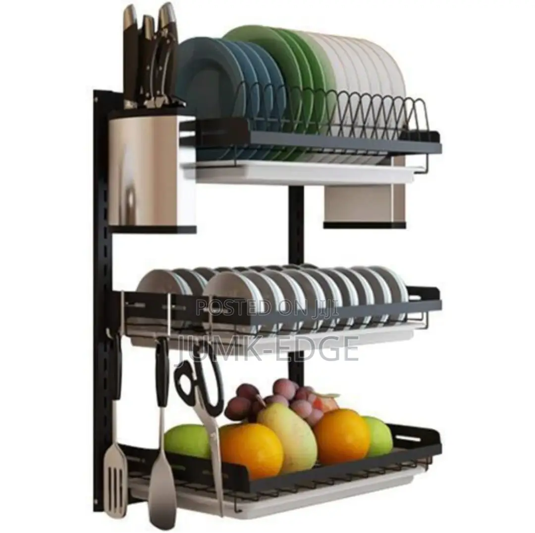Wall Mounted 3 Tiers Ceramic Plate Rack