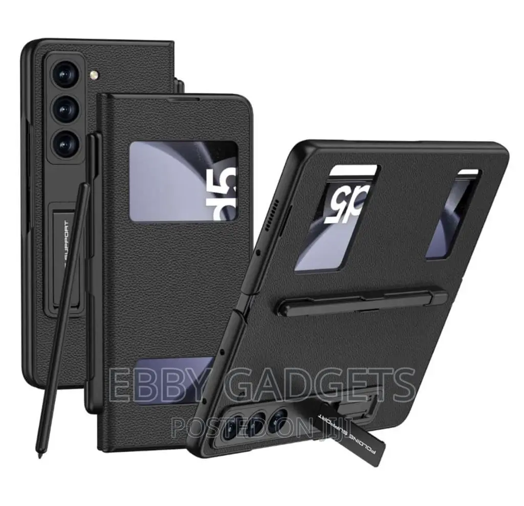 For Samsung Galaxy Z Fold 5 5G Phone Leather Case With S Pen