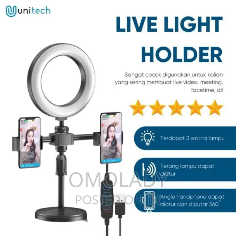 Two-Handed Mobile Phone Live Light Holder Stand