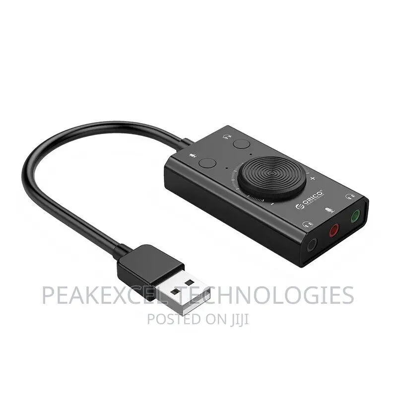 USB Sound Card With 3-Port Output Volume Adjustable