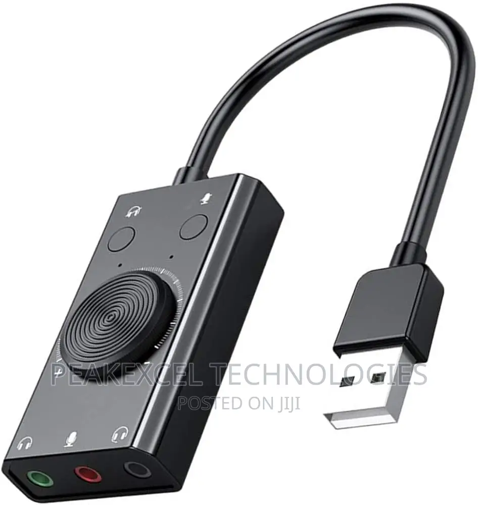 USB Sound Card With 3-Port Output Volume Adjustable