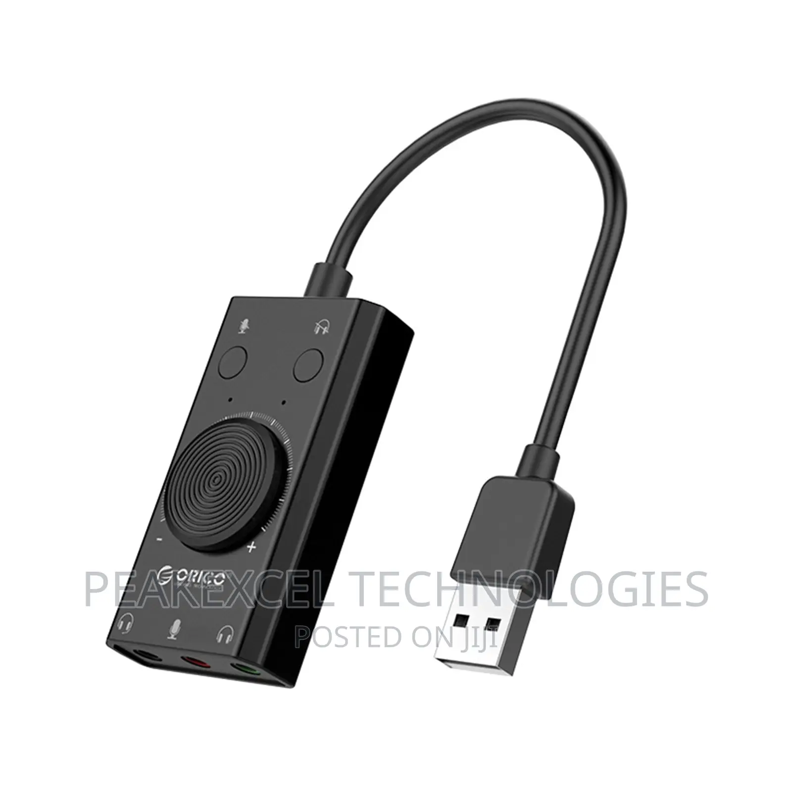 USB Sound Card With 3-Port Output Volume Adjustable