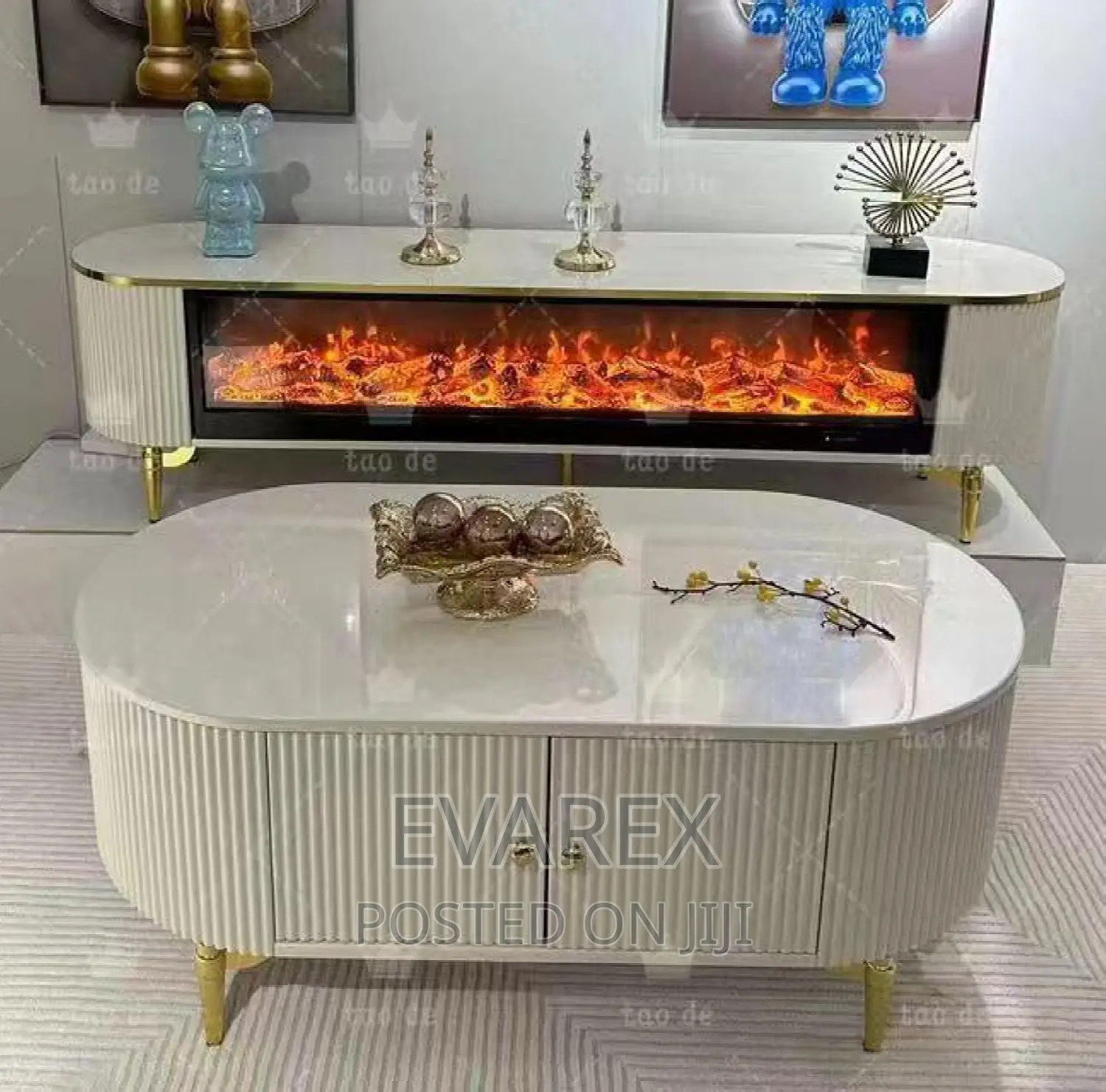 Unique, Fireplay Luxury TV Stand With Remote Control