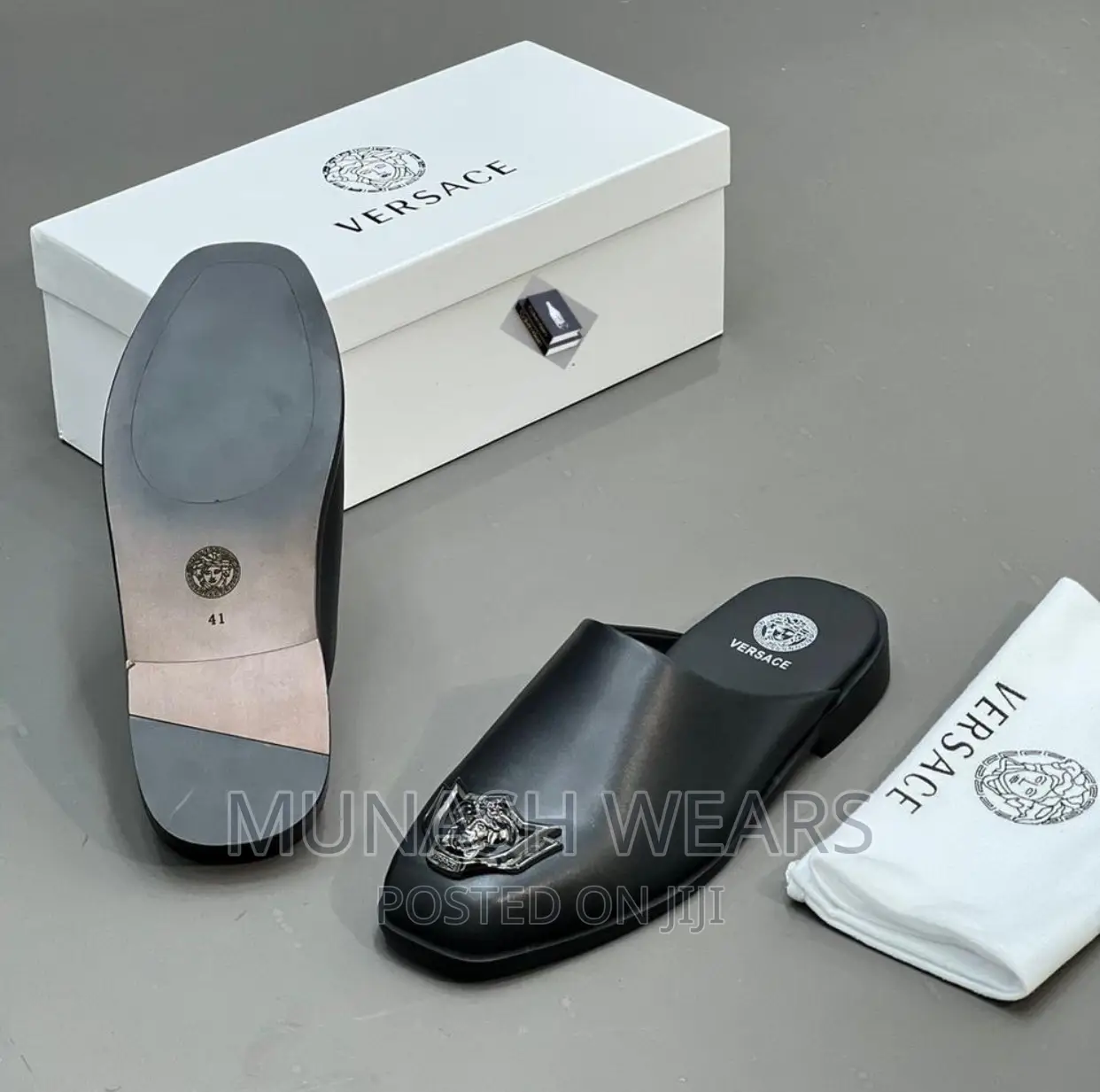 Original Leather Versace X BALENCIAGA Half Shoe