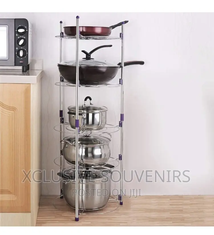 4-Tier Free Standing Stainless Steel Cookware Organizer