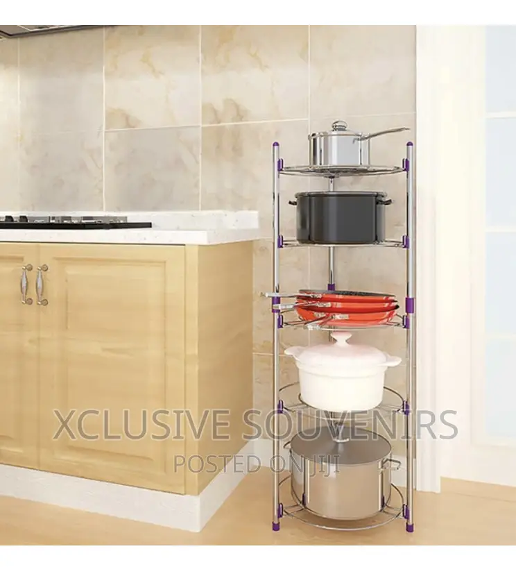 4-Tier Free Standing Stainless Steel Cookware Organizer