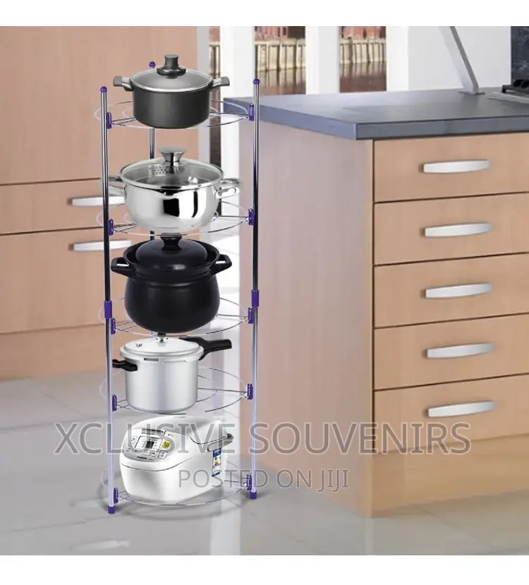 4-Tier Free Standing Stainless Steel Cookware Organizer